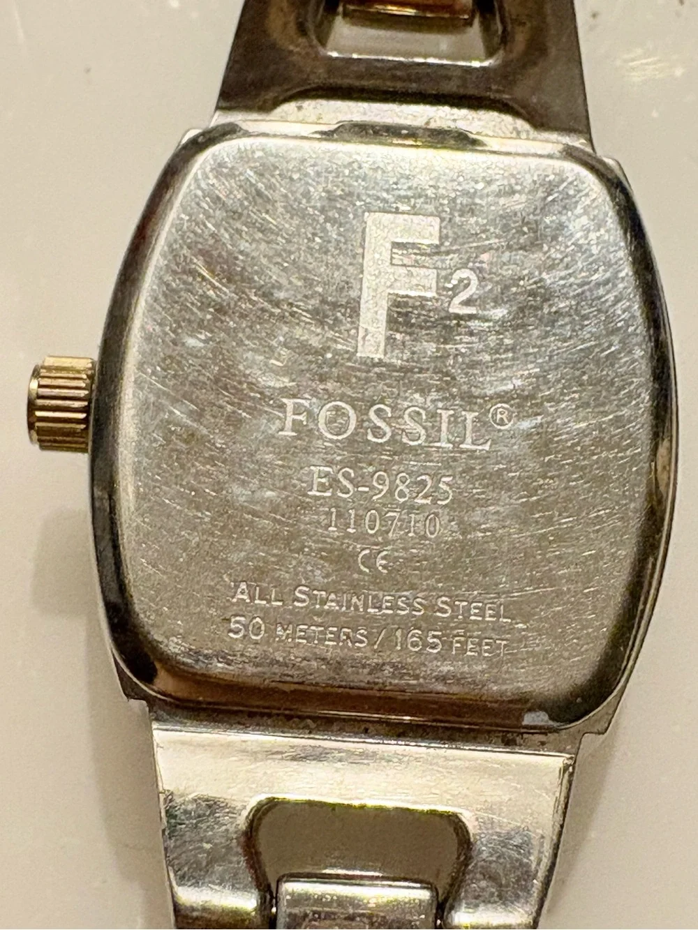 Fossil F2 Women's Two-Tone Stainless Bracelet Analog Quartz 165FT Date Watch